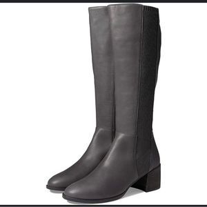 NEW Eileen Fisher Grey Leather Destry Boot Size 9